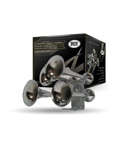 TXTHORN-2 - Train Horns - 4 Bell Chrome Train Horn (140-145 Decibels)