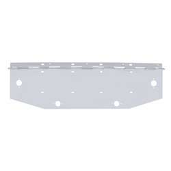 UP10492-Chrome 2 License Plate Angle Shaped Holder With Square Marker Light Cutout