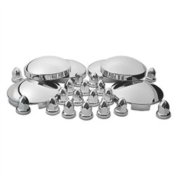 TXTHUB-C2 - Wheel Accessories - Kit - Chrome Metal Front & Rear Hubcap Kit