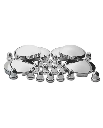 TXTHUB-C3 - Wheel Accessories - Kit - Stainless Steel Front & Rear Hubcap Kit 