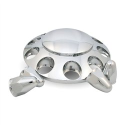 TXTHUB-FRP112 - Wheel Accessories - Axle Cover - Chrome Plastic Front Hub Cover with 1.5" Push-On Nut Covers