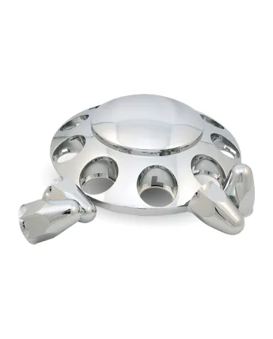 TXTHUB-FRP112 - Wheel Accessories - Axle Cover - Chrome Plastic Front Hub Cover with 1.5" Push-On Nut Covers