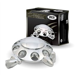 TXTHUB-FRP33 - Wheel Accessories - Axle Cover - Chrome Plastic Front Hub Cover with 33mm Threaded Nut Covers
