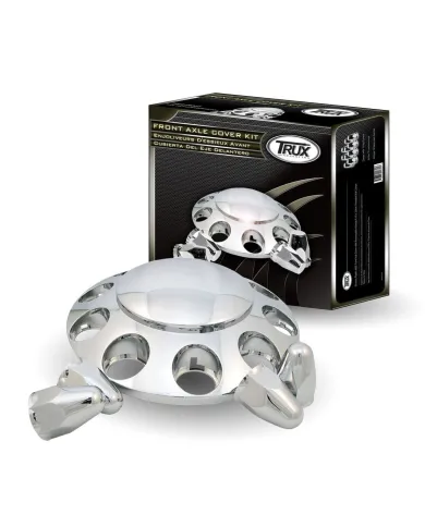 TXTHUB-FRP33 - Wheel Accessories - Axle Cover - Chrome Plastic Front Hub Cover with 33mm Threaded Nut Covers