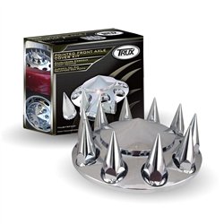 TXTHUB-FRP33P - Wheel Accessories - Axle Cover - Pointed Chrome Plastic Front Hub Cover with 33mm Threaded Nut Covers