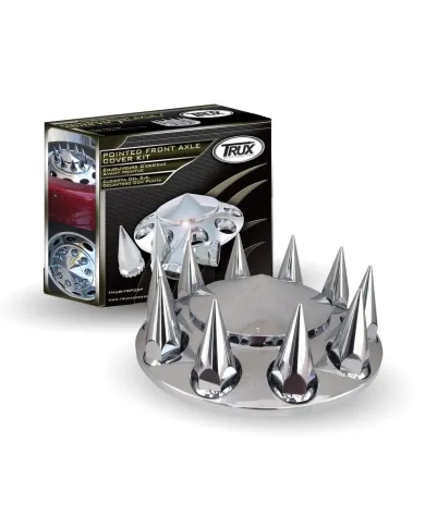TXTHUB-FRP33P - Wheel Accessories - Axle Cover - Pointed Chrome Plastic Front Hub Cover with 33mm Threaded Nut Covers