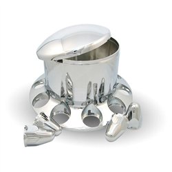 TXTHUB-RP112 - Wheel Accessories - Axle Cover - Chrome Plastic Rear Hub Cover with 1.5" Push-On Nut Covers