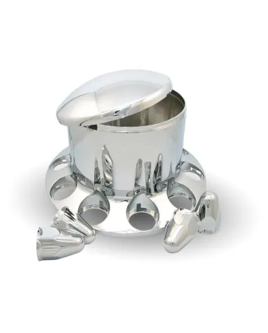 TXTHUB-RP112 - Wheel Accessories - Axle Cover - Chrome Plastic Rear Hub Cover with 1.5" Push-On Nut Covers