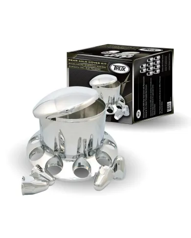 TXTHUB-RP33 - Wheel Accessories - Axle Cover - Chrome Plastic Rear Hub Cover with 33mm Threaded Nut Covers