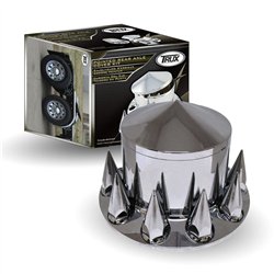 TXTHUB-RP33P - Wheel Accessories - Axle Cover - Pointed Chrome Plastic Rear Hub Cover with 33mm Threaded Nut Covers