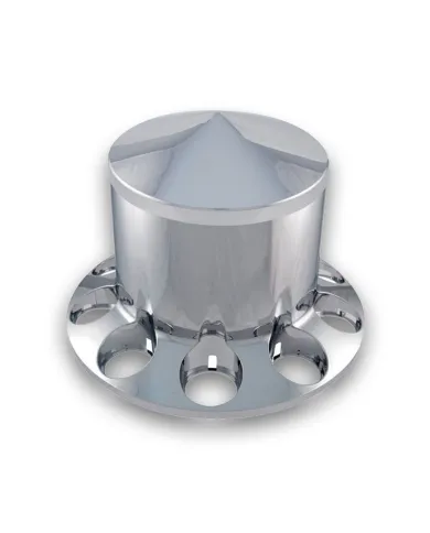 TXTHUB-RPNP - Wheel Accessories - Axle Cover - Pointed Chrome Plastic Rear Hub Cover with Holes for Nut Cover