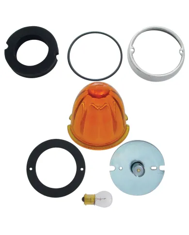 UP32163-Grakon 1000 Style Cab Light Conversion Kit With Watermelon Glass Lens & 1156 Base - Amber