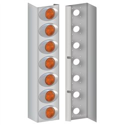TXTK-1814LM - Kenworth W900 15" Premium Flangeless Can Front Air Cleaner Light Bar with 14 G2 LEDs (2010+)