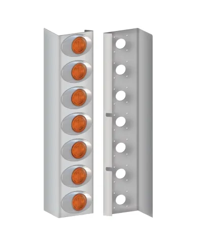 TXTK-1814LM - Kenworth W900 15" Premium Flangeless Can Front Air Cleaner Light Bar with 14 G2 LEDs (2010+)