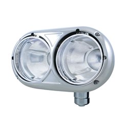 UP32189-304 Stainless Dual Headlight Housing With Inner Lamp Bucket For Peterbilt 359 - Passenger