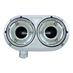UP32190-304 Stainless Dual Headlight Housing With Inner Lamp Bucket For Peterbilt 359 - Driver
