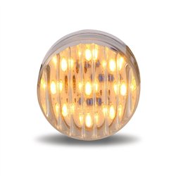 TXTLED-2HTA - 2 1/2" Round Clear Ribbed Amber LED (13 Diodes)"