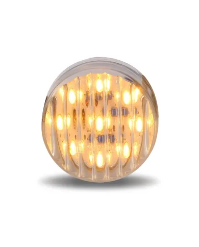 TXTLED-2HTA - 2 1/2" Round Clear Ribbed Amber LED (13 Diodes)"