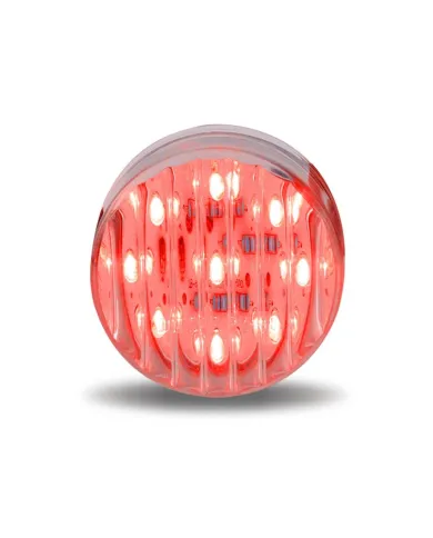 TXTLED-2HTR - 2 1/2" Round Clear Ribbed Red LED (13 Diodes)"