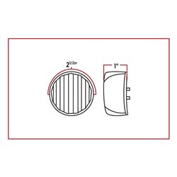 TXTLED-2HTR - 2 1/2" Round Clear Ribbed Red LED (13 Diodes)"