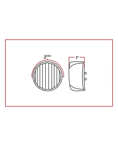 TXTLED-2HTR - 2 1/2" Round Clear Ribbed Red LED (13 Diodes)"