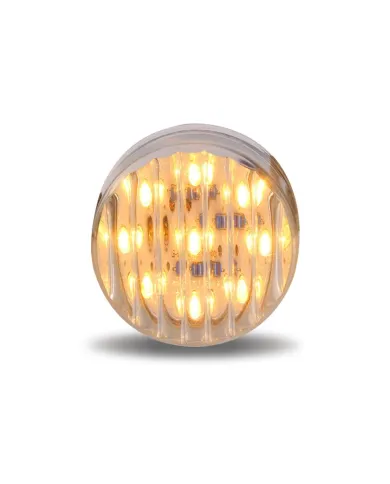 TXTLED-2TA - 2" Round Clear Ribbed Amber LED (9 Diodes)"