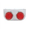 UP32323-Stainless Light Bracket With 2X 17 LED Watermelon Lights - Red LED/Red Lens