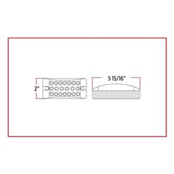 TXTLED-2X6CR - 2" X 6" Clear Red Trailer LED (20 Diodes)