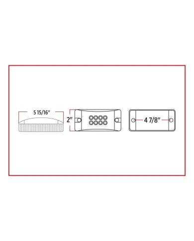TXTLED-2X6DA - 2"x6" Multi-Directional Amber Trailer LED (24 Diodes)