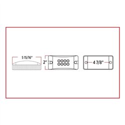 TXTLED-2X6DCR - 2" X 6" Multi-Directional Clear Red Trailer LED (24 Diodes)"