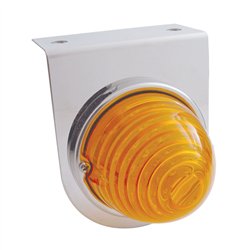 UP32338-Stainless Light Bracket With 17 LED Beehive Light - Amber LED/Amber Lens