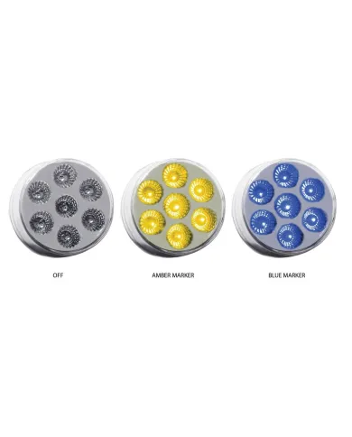 TXTLED-2XAB - 2" Dual Revolution Amber/Blue LED (7 Diodes)