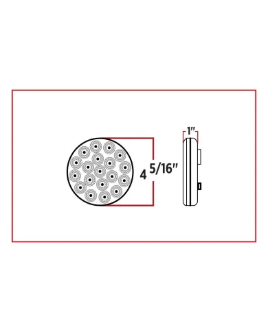 TXTLED-4MW - 4" Mirror White Back-Up LED (12 Diodes)