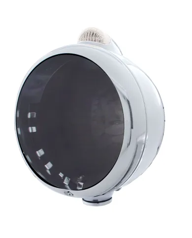 UP32389-Stainless Steel Guide 682-C Headlight No Bulb With Dual Mode LED Signal - Clear Lens