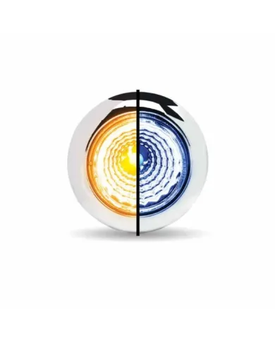 TXTLED-BX1AB - Mini Button Dual Revolution Amber/Blue LED with Reflector & Silicone Locking Ring (1 Diode)