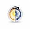 TXTLED-BX1AB - Mini Button Dual Revolution Amber/Blue LED with Reflector & Silicone Locking Ring (1 Diode)