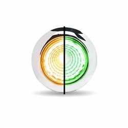 TXTLED-BX1AG - Mini Button Dual Revolution Amber/Green LED with Reflector & Silicone Locking Ring (1 Diode)