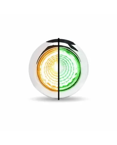 TXTLED-BX1AG - Mini Button Dual Revolution Amber/Green LED with Reflector & Silicone Locking Ring (1 Diode)