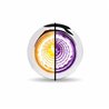 TXTLED-BX1AP - Mini Button Dual Revolution Amber/Purple LED with Reflector & Silicone Locking Ring (1 Diode)