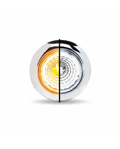 TXTLED-BX1AW - Mini Button Dual Revolution Amber/White LED with Reflector & Silicone Locking Ring (1 Diode)
