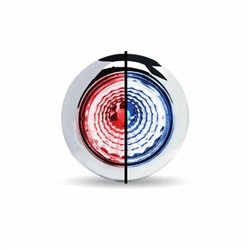 TXTLED-BX1RB - Mini Button Dual Revolution Red/Blue LED with Reflector & Silicone Locking Ring (1 Diode)
