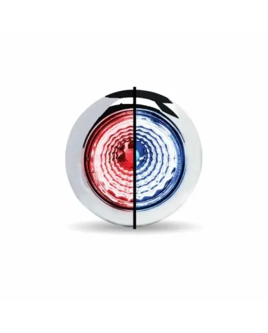 TXTLED-BX1RB - Mini Button Dual Revolution Red/Blue LED with Reflector & Silicone Locking Ring (1 Diode)