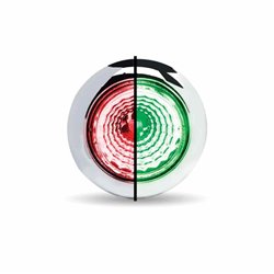 TXTLED-BX1RG - Mini Button Dual Revolution Red/Green LED with Reflector & Silicone Locking Ring (1 Diode)