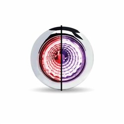 TXTLED-BX1RP - Mini Button Dual Revolution Red/Purple LED with Reflector & Silicone Locking Ring (1 Diode)