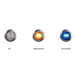 TXTLED-BX3AB - Mini Button Dual Revolution Amber/Blue LED 