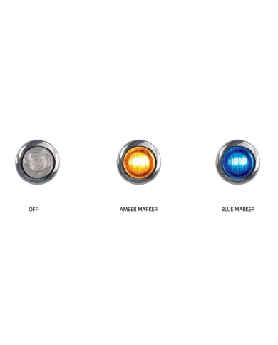TXTLED-BX3AB - Mini Button Dual Revolution Amber/Blue LED 