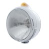 UP32394-Stainless Steel Guide 682-C Headlight H4 & Dual Mode LED Signal - Amber Lens