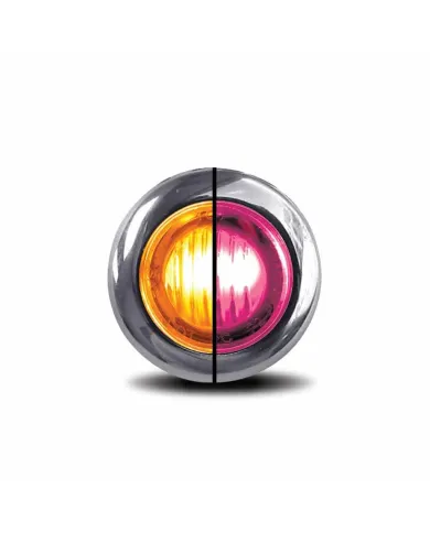 TXTLED-BX3APINK - Mini Button Dual Revolution Amber/Pink LED 