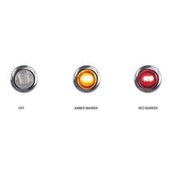 TXTLED-BX3AR - Mini Button Dual Revolution Amber/Red LED 