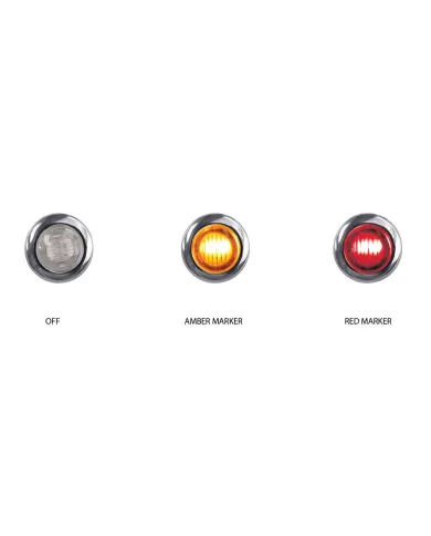 TXTLED-BX3AR - Mini Button Dual Revolution Amber/Red LED 